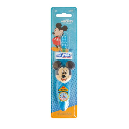 Gyermek fogkefe, világítós Mickey egeres - Kék
