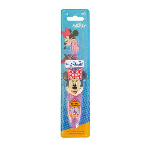 Gyermek fogkefe, világítós Minnie egeres - Rózsaszín